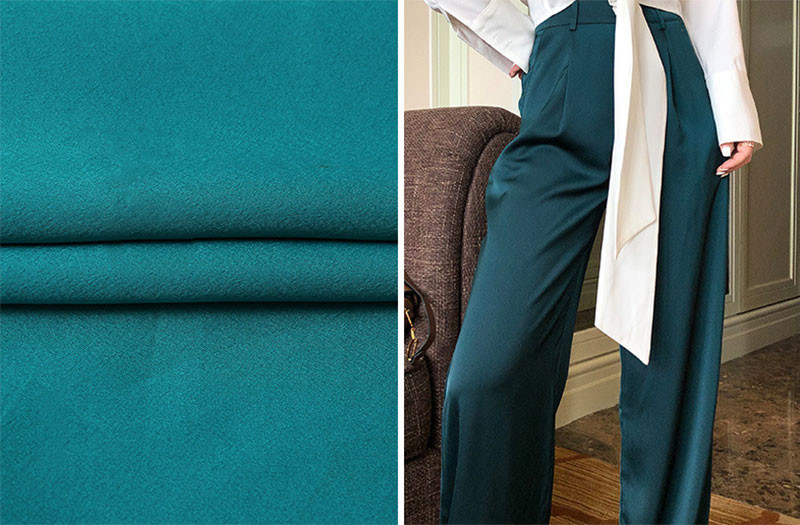 Emerald Green 75D 130GSM Polyester Spandex Satin Fabric Stretch