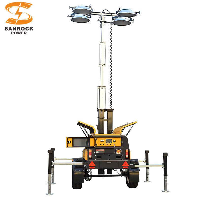 Mining Hydraulic Lifting Diesel Light Tower Portable Led Light Towers 7.5m Height