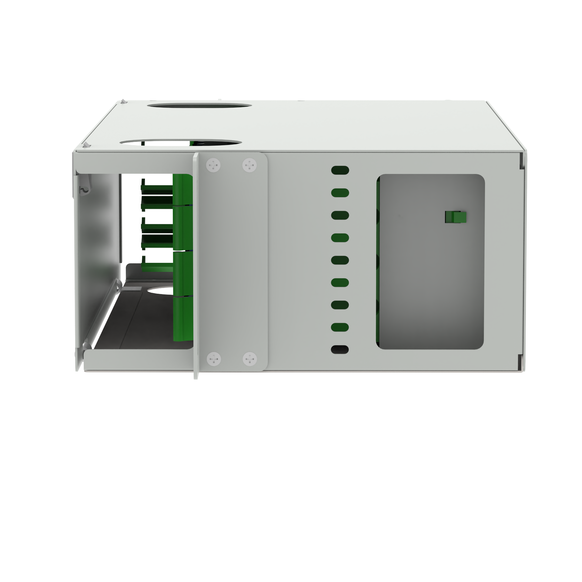 E2K Type 48 Ports Fiber Optic Distribution Patchpanel in White for FTTX Applications
