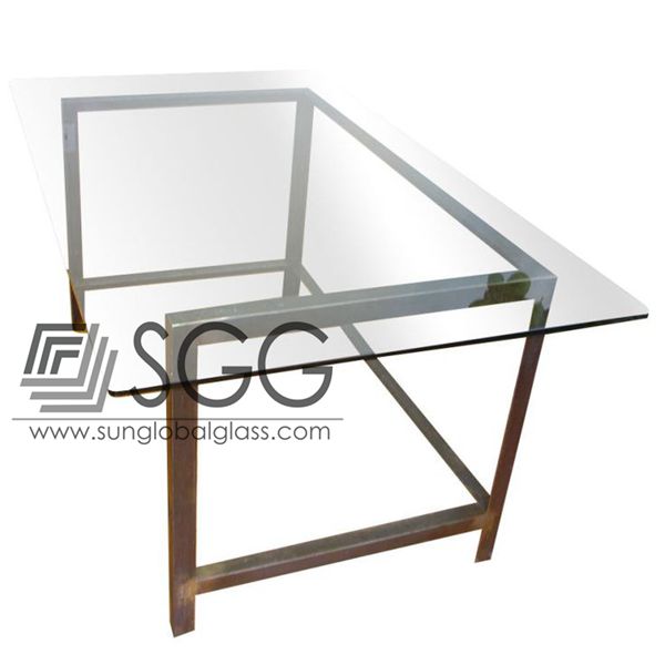toughened tempered glass used for modern glass top office table design