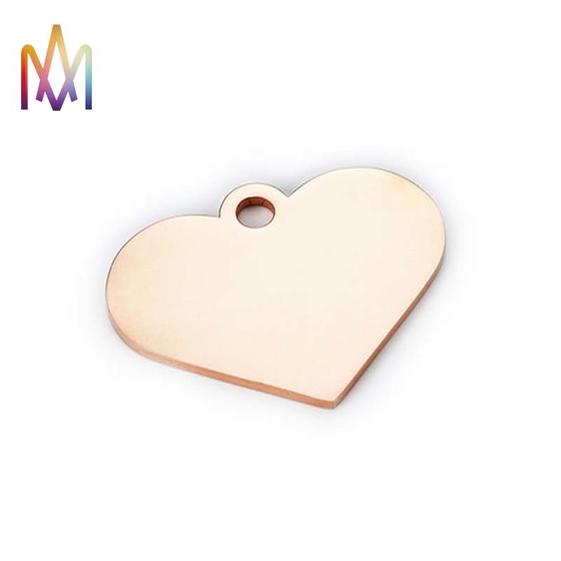 8MM 10MM Free Engraving Colorful SS Tags DIY Jewelry Charms