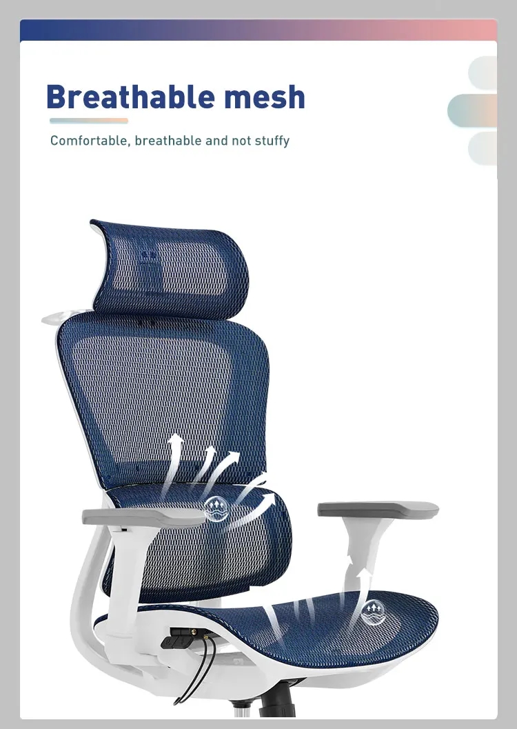 High Elastic Executive Office Chair Wear Resistant Fabric Ergonomic Office Chair