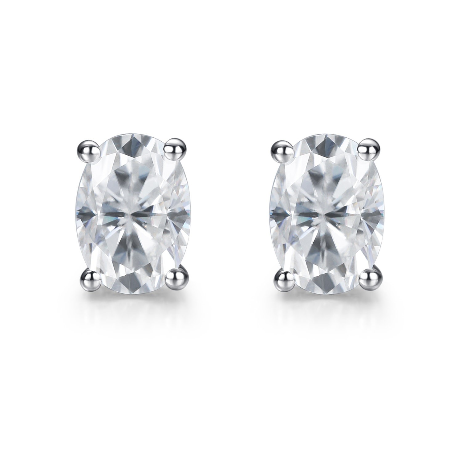 18k Gold Moissanite Diamond Oval Earrings Studs For Gift