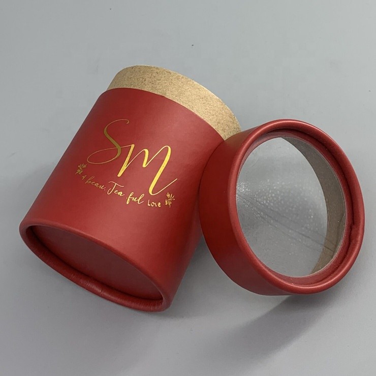 Printing Food Grade Cardboard Tube for Chocolate Tea Cylinder Packaging