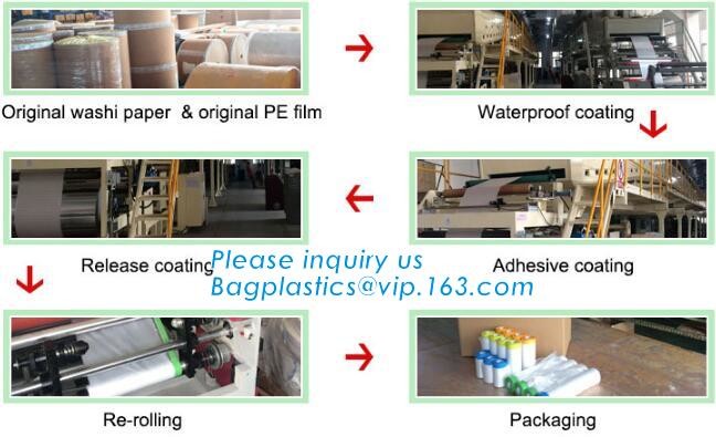 Pre-tapd paint masking film HDPE,Car paint repair masking film with tape, Hot sell masking film with adhesive tape, PAC