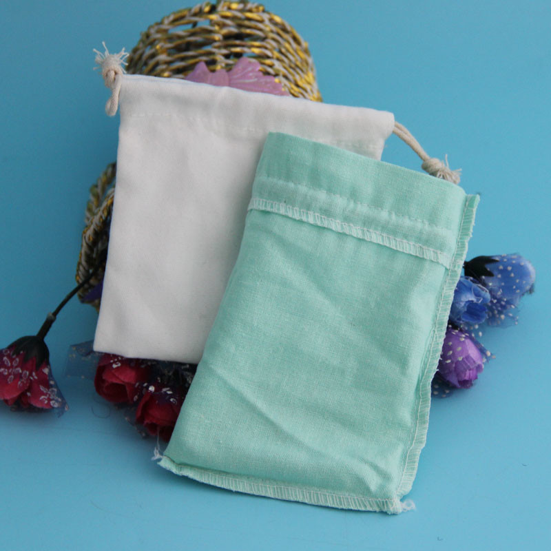 Embroidery 10*15cm Canvas Christmas Gift Bags Pantone Color