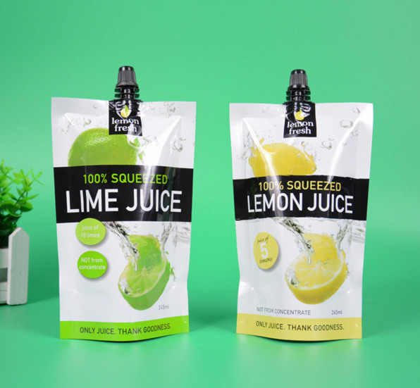 Bottom Sealing 7mm Juice Liquid Stand Up Pouch / Air Proof Liquid Pouch With Spout