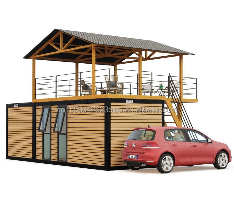Intelligent Modular Prefabricated Tiny House Customized Color Flat Pack Wooden Houses with Galvanized Steel Square Tubes