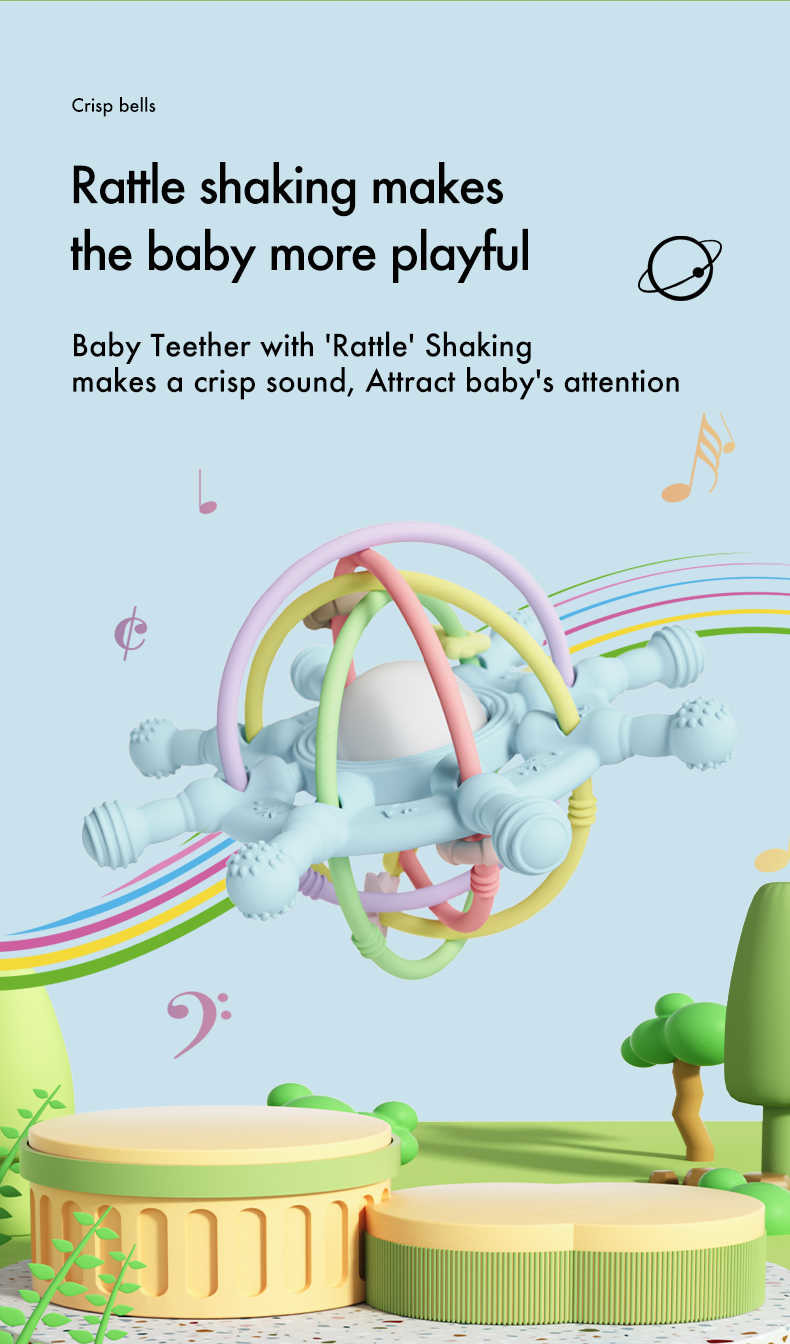 Long Lasting Manhattan Ball Rattle Silicone Teething Toy Light Purple For Safe And Sustainable Playtime