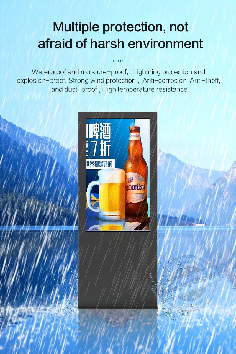 High Brightness 43inch Outdoor Digital Signage Totem Waterproof Ip65