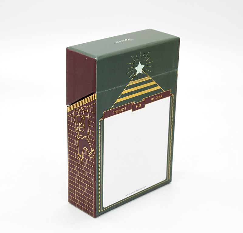CMYK Christmas Paper Gift Box Finished Cosmetic Paper Packaging 70mm Length