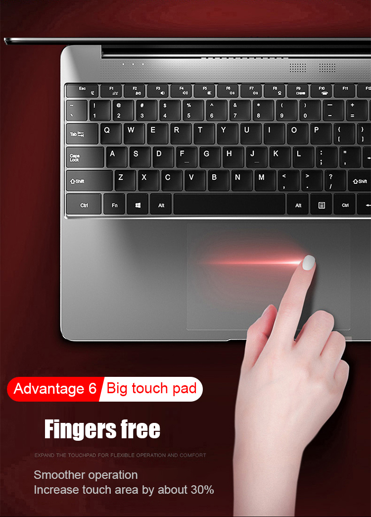 15.6inch Ultra Thin Laptop Computer 16G RAM 512GB SSD 1920x1080 Resolution