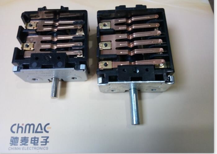 2 - 10 Multi Position Rotary Switch , Red / Black Iron Rotary Power Switch