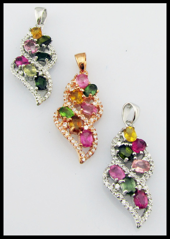 Customised Genuine Silver Gemstone Charm Main Stone Shape Marquise