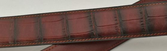 Alloy Pin Buckle Double Color Crocodile Grain Mens Coloured Belts 100 - 140cm Length