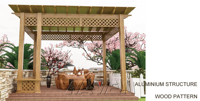 Custom Patio Deck Gazebo Corner Pergola With Roof Weather Proof