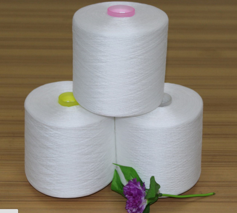 40/2, 50/2, 60/2 Single Twist Polyester Core Spun Yarn , Polyester Weaving Yarn Less Broken Ends