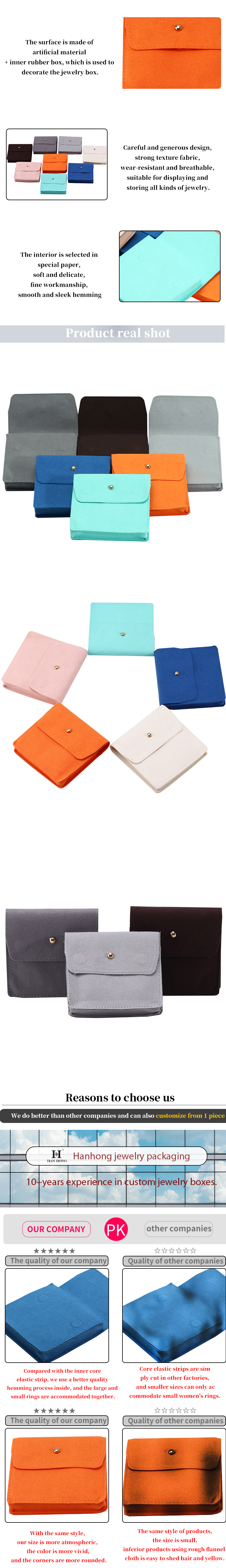 Upscale Anti Scratch Mini Velvet Jewelry Pouches Flip Open Luxury Small Velvet Bags