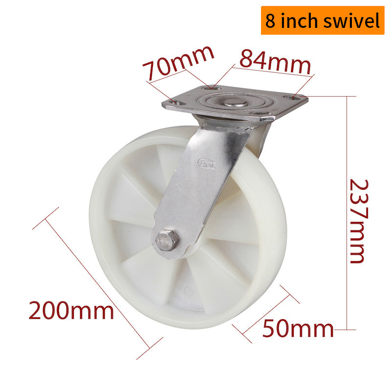 EDL 8 inch stainless steel heavy duty caster wheel with durable TPA wheel and 450kg load capacity S718P-25