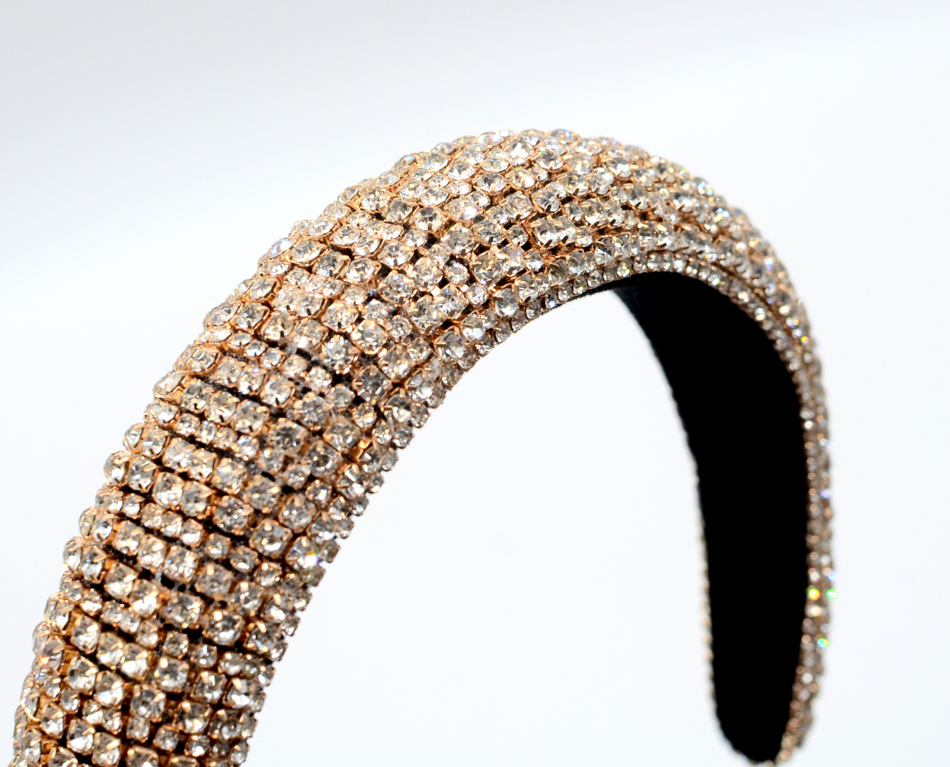 Luxury Rhinestone Silk Makeup Headband 100g Weight 3cm Width