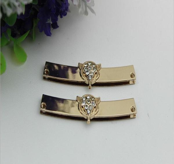 Good quality leather bag accessories frame 62 mm light gold metal corner