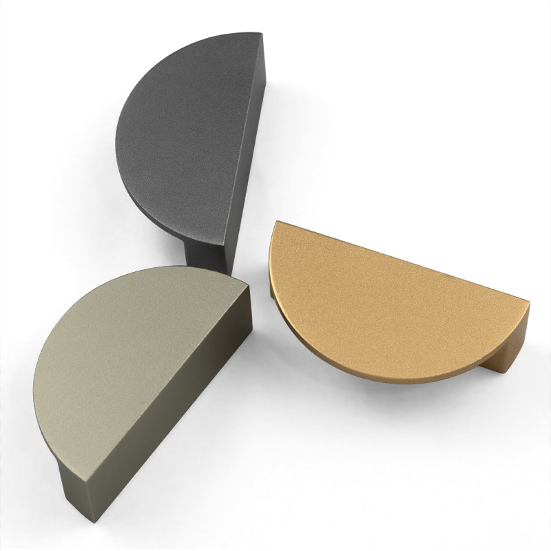 12mm Drawer Aluminum Gold Half Moon Handles For Cabinet