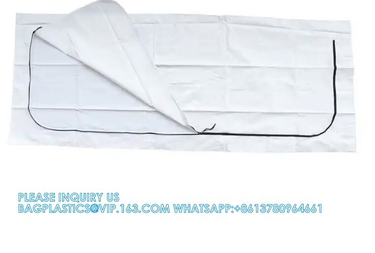 Disposable Disaster Pouch Body Bag Stretcher Combo, 8 Carrying Handles, 3 Patient Tags, Heavy Duty Vinyl Pouch