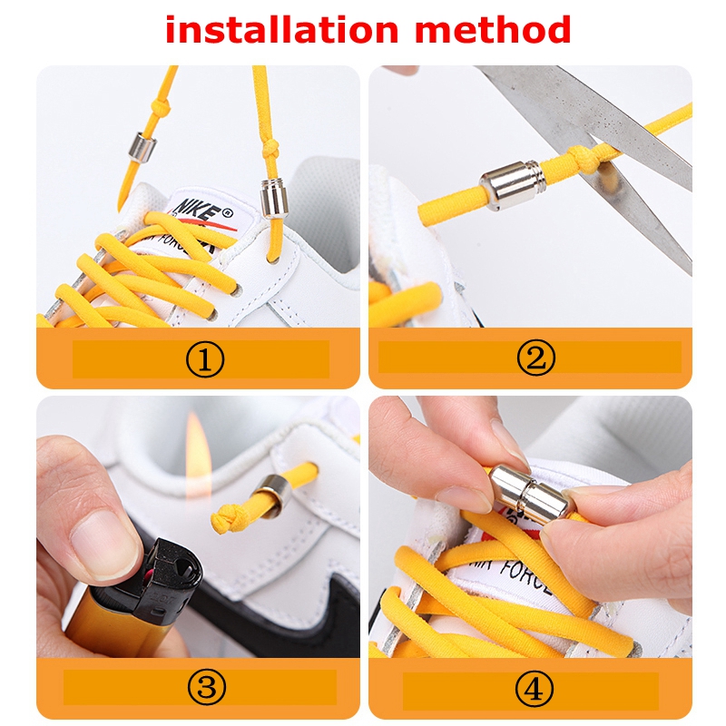 Lazy Elastic Sports Magnet Shoelaces No Tie Custom Logo For Sneakers