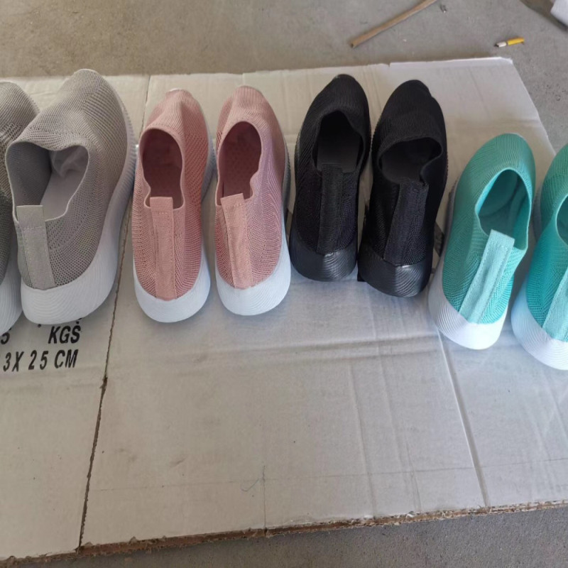 Ladies Flyknit Sport Shoes Durable 4colors Casual And Fashion Daily Life Pink Color