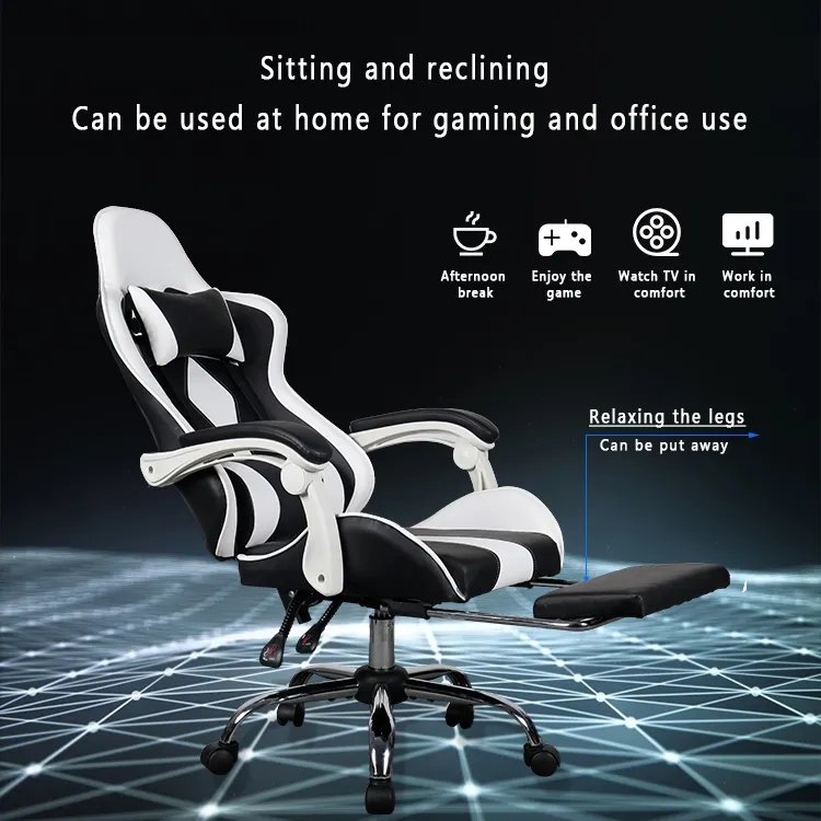 High Back PU Racing Seat Office Chair Swivel Racing Desk Chair