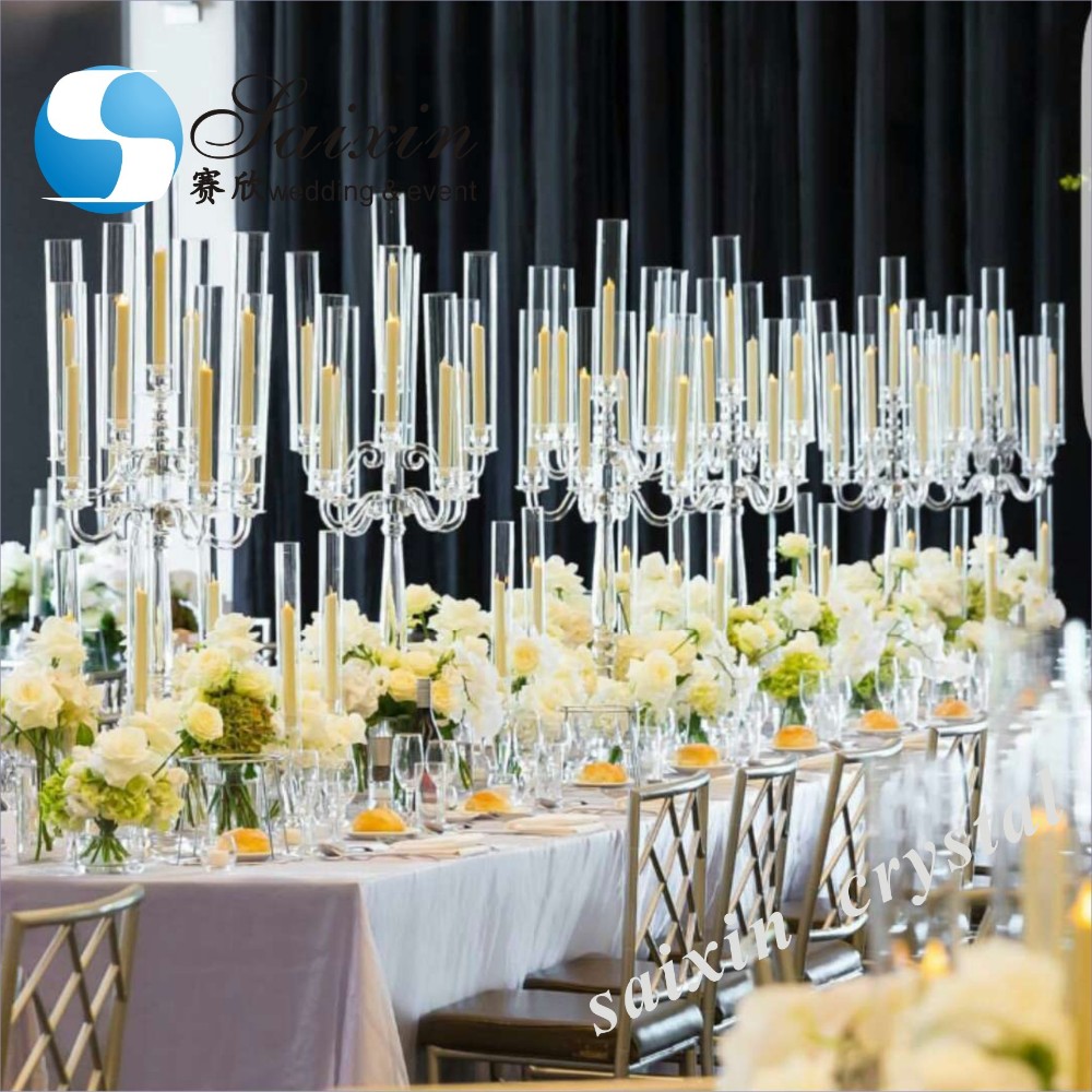ZT-407C Wedding event centerpieces rhombic clear acrylic stand with crystal lighting chandeliers
