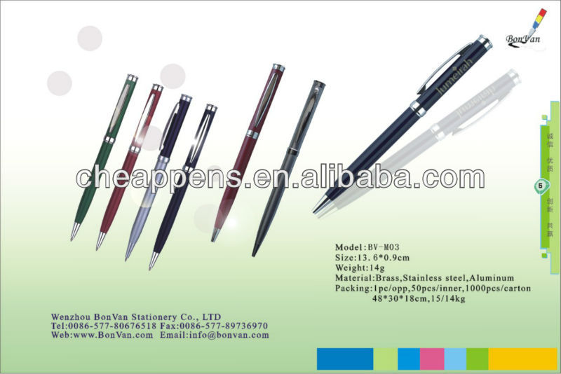 push style ball pen in PVC tube packing for for promotional use