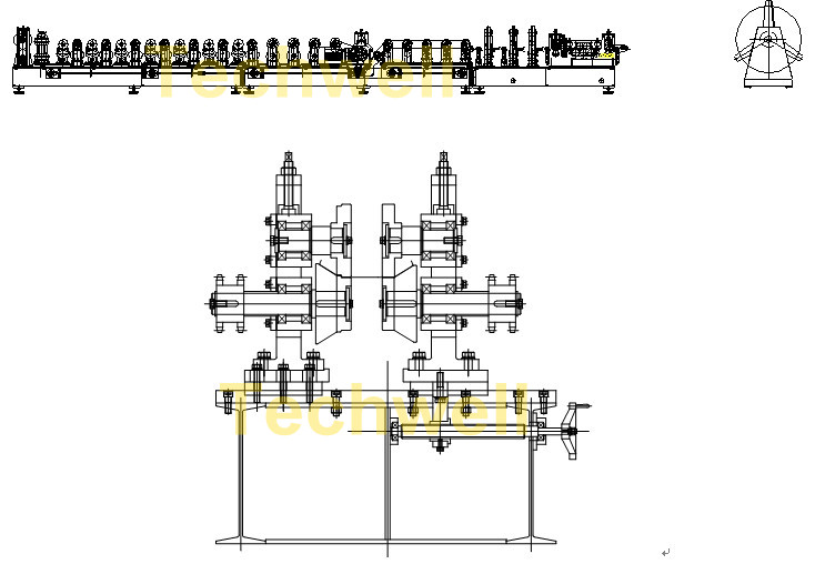 Automatic Steel Purlin Roll Forming Machine with PLC Control System For Cee Zee Purlins