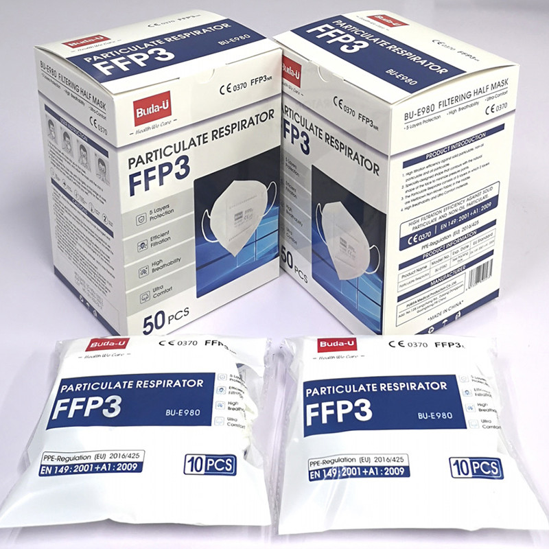 High Class Breathable FFP3 Respirator Mask , FFP3 NR With No Valve , Water Electret Meltblown & Nonwoven Fabric