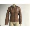 Buy cheap Grey Pu Leather Coat Melange Detachable Hooded Camel Tw74382 from wholesalers