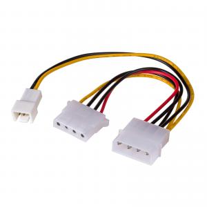 Buy cheap IDE 4 Pin Male To IDE 4P Female +3 Pin Power Adapter Cable PC Case Fan Power Cable product