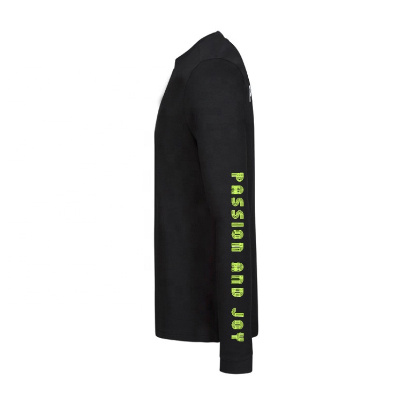 Custom SportsWear Printed Black Long Sleeve Men's T-Shirts with Pattern Design and Print
