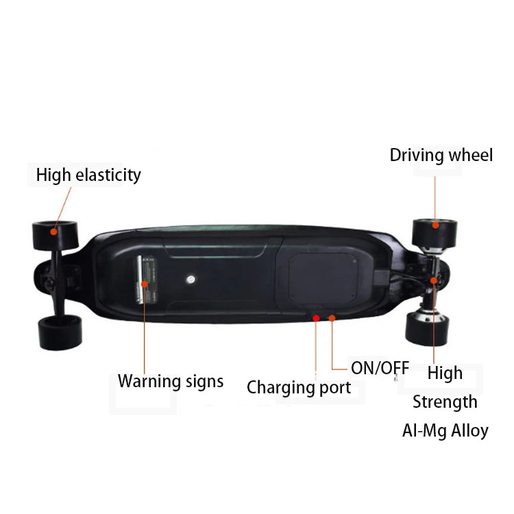 High Tech Flex E Skateboard Deck 970MM Length 600W*2 MotorAnti Skid Abrasive