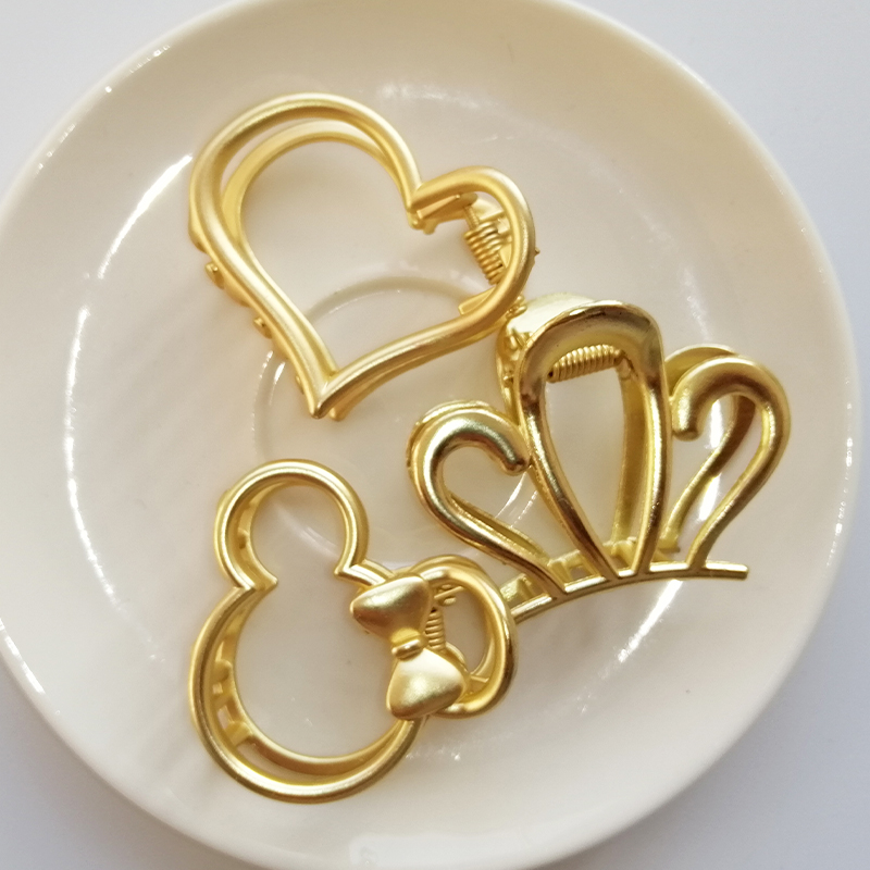 Decorative Cute Hair Claws Clip Set For Thick Curly Hair Very Long Simple Geometric 4.5cm