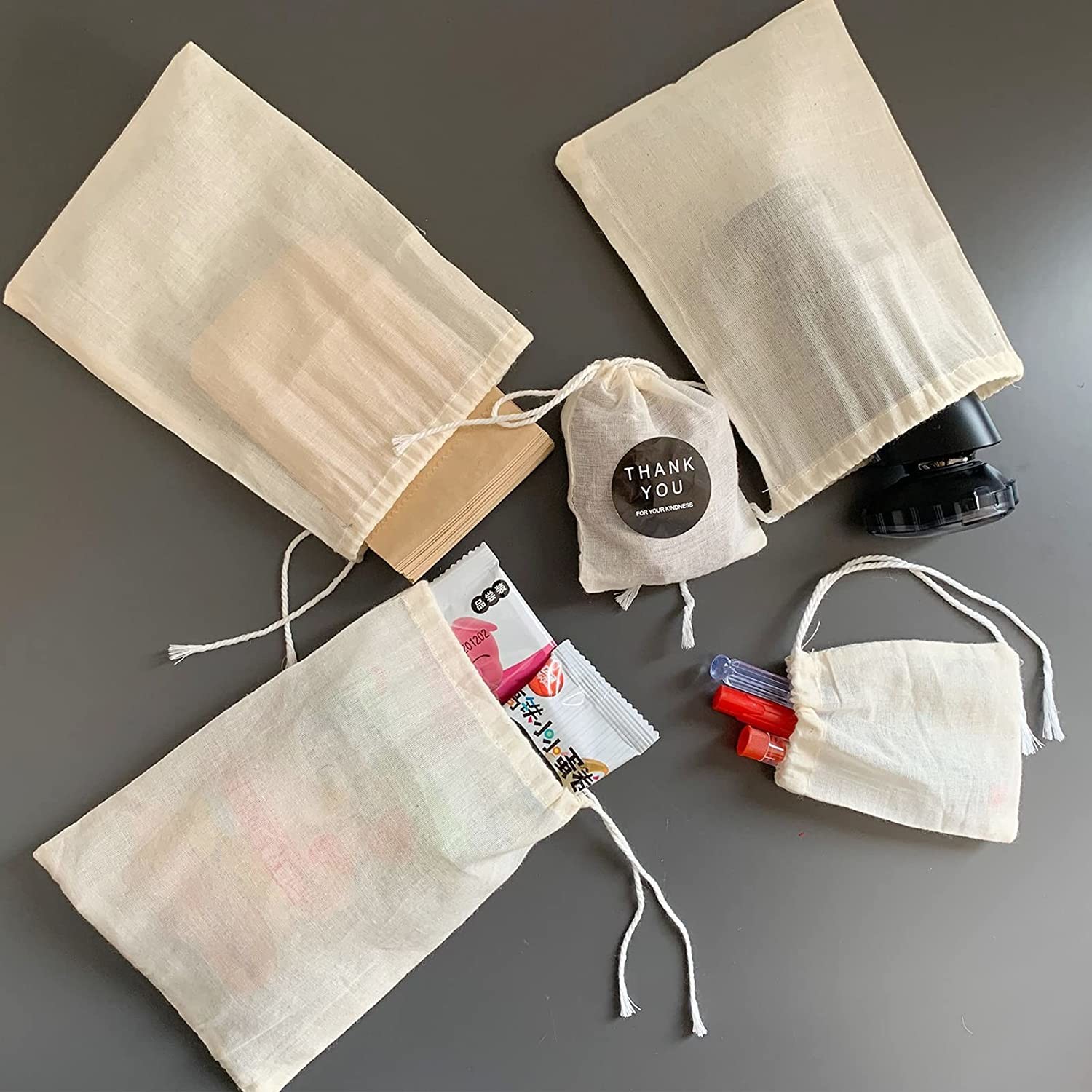 Lightweight 5x7 Inch Cotton Drawstring Bags For Party Wedding Home Supplies