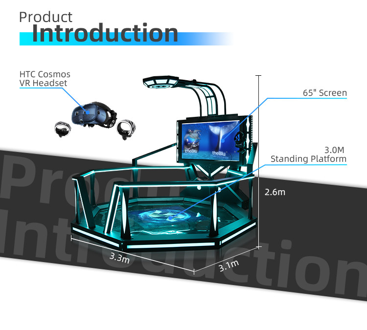 Cool Lighting 9D VR Simulator 3 Meter Wide VR HTC Platform For 1 Players