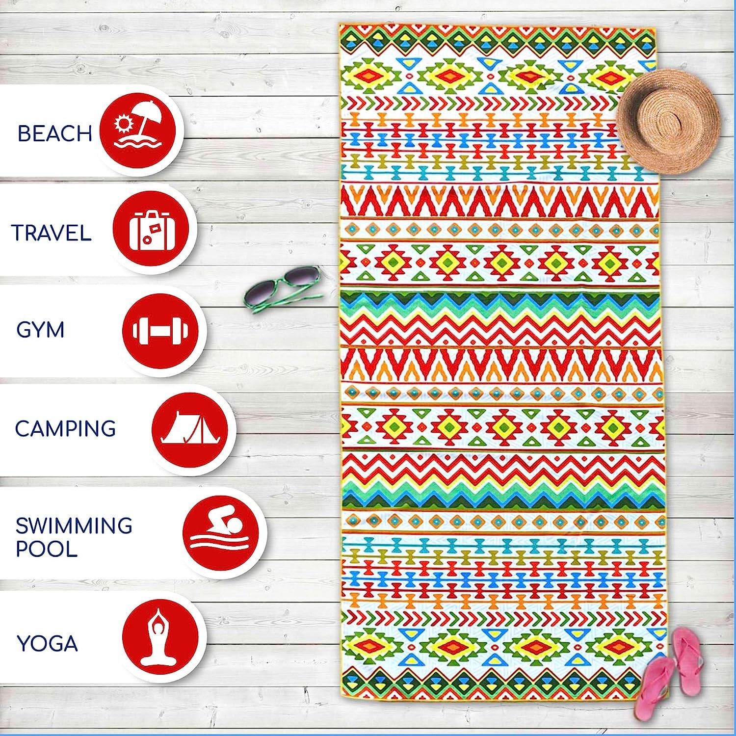 Custom Medium Thickness Beach Towel 140 - 300gsm Round Corner And Square Corner