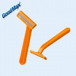 China Orange Color Twin Blade Disposable Razor Customized Logo With Anti - Drag Blades on sale