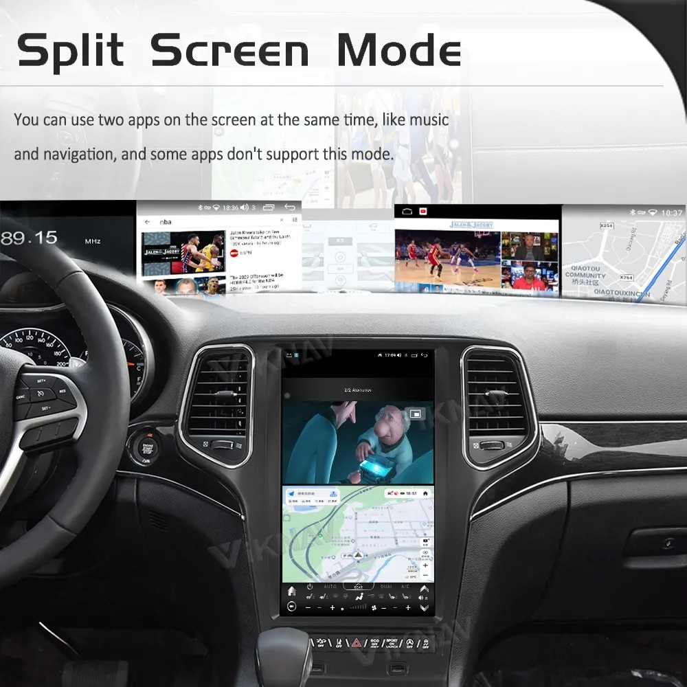 14.4inch Car radio For 2014-2019 Jeep Grand Cherokee Multimedia Player Android GPS Navigation 4G wifi Wireless Carplay
