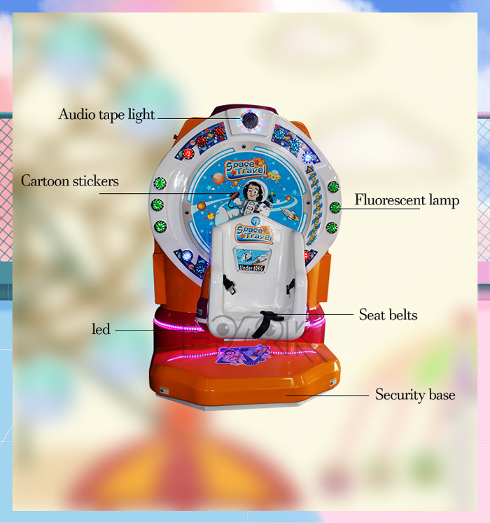 Indoor Coin Operated Kiddie Rides Rotating Chairs 360 Degree