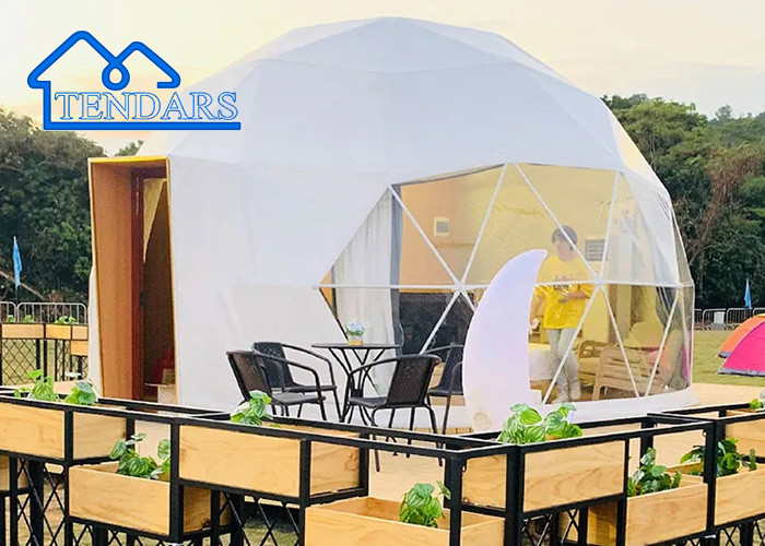 Fireproof Waterproof Clear 5m Diameter Small Round PVC Door Event Dome Glamping Hotel Tent For Sale