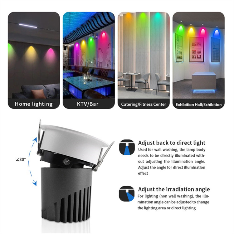 RGBW Light Source 20W LED Circular Embedded Spotlight for Indoor Lighting