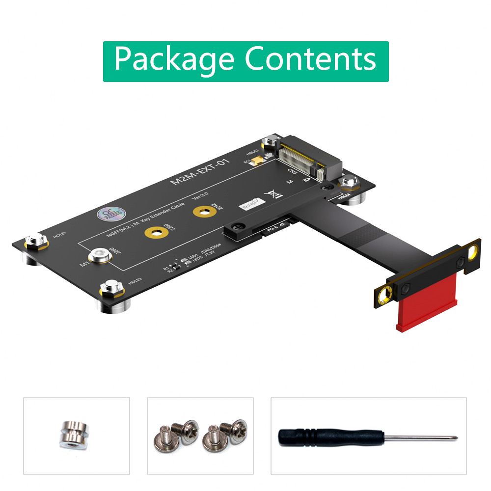 New Version M.2 NGFF NVME M-Key SSD To PCI- E 4X Extension Cable Adapter