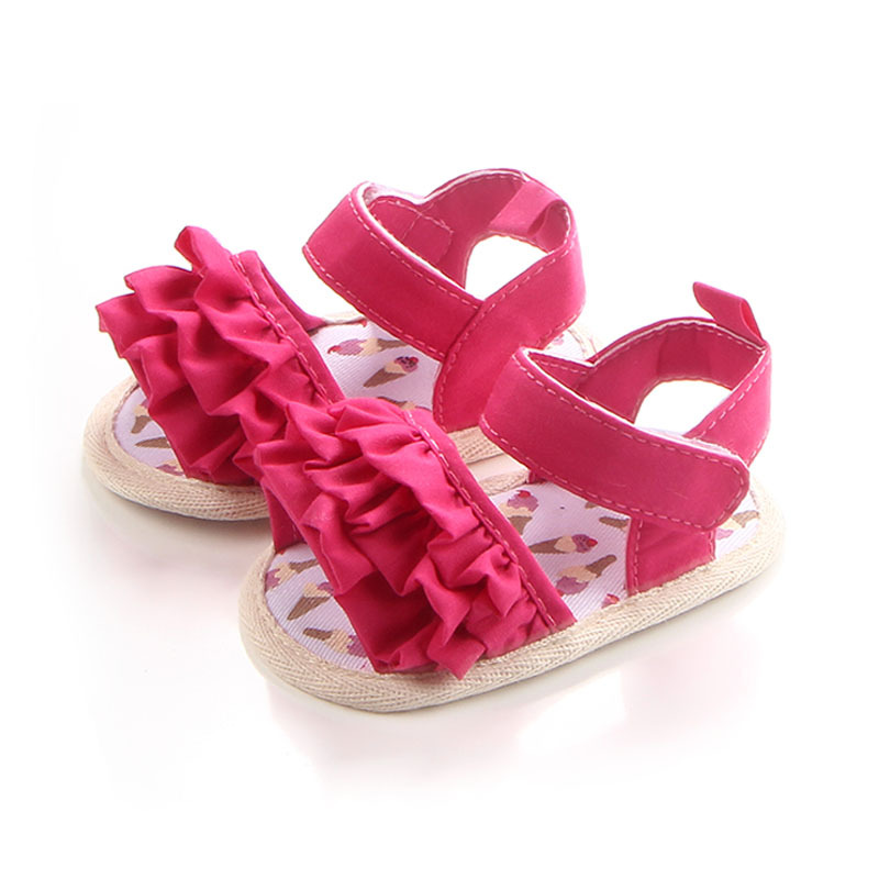 New designed Lace flower soft-sole 0-2 years girl infant prewalker baby sandals