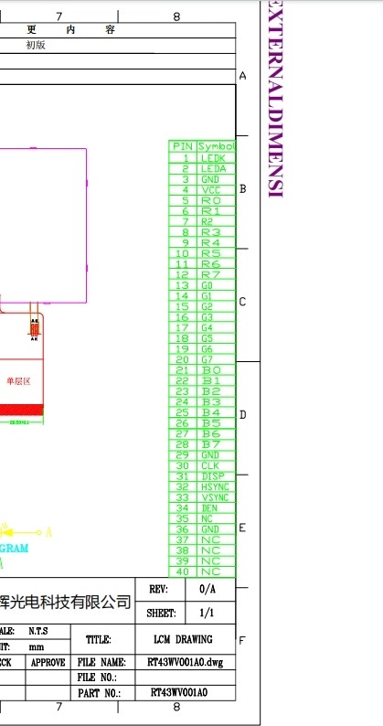 Industrial Digital IPS TFT LCD Display 4.3 Inch HD Resolution 800x480 Custom